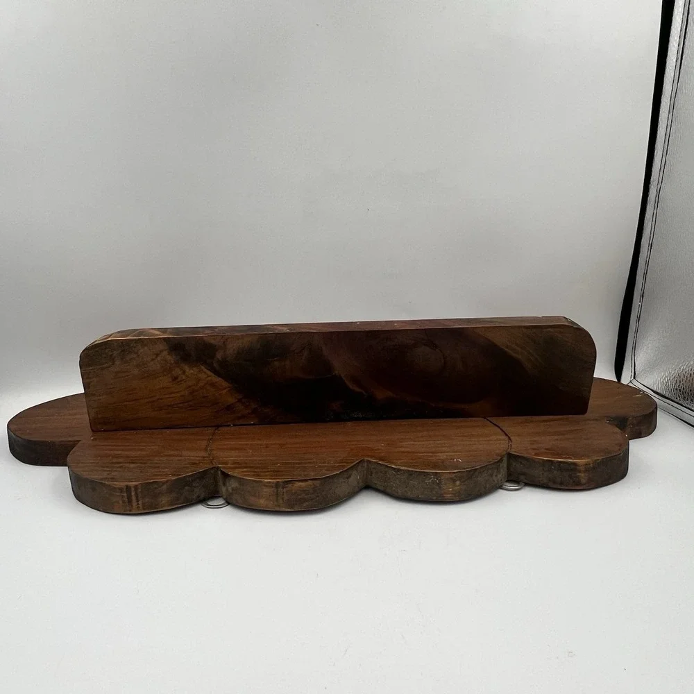 Vintage Wooden Interlocking 3 Heart Shaped Wall Shelf W/Peg Cottagecore Granny